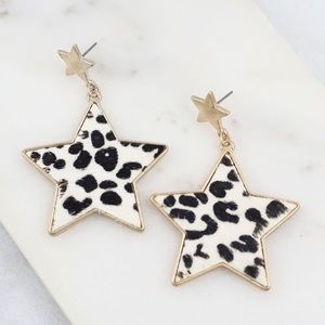 Cute star snow leopard Earrings!